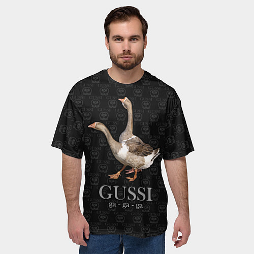Мужская футболка оверсайз Гуси га-га-га / 3D-принт – фото 3