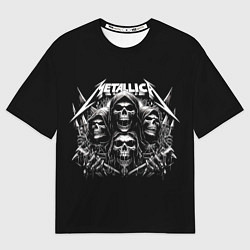 Футболка оверсайз мужская Metallica - four skulls, цвет: 3D-принт