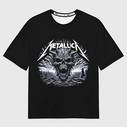 Футболка оверсайз мужская Metallica - horned skull, цвет: 3D-принт