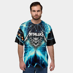 Футболка оверсайз мужская Neon glow - Metallica, цвет: 3D-принт — фото 2