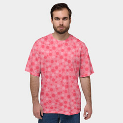 Футболка оверсайз мужская Красные коралловые пузыри, цвет: 3D-принт — фото 2
