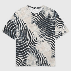 Мужская футболка оверсайз Текстура гранж - абстрактные линии