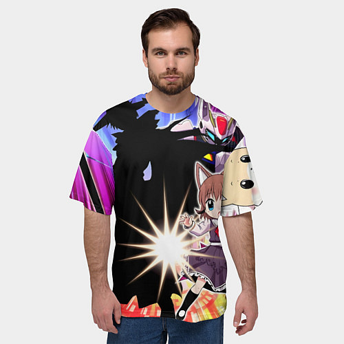 Мужская футболка оверсайз Фанату аниме / 3D-принт – фото 3