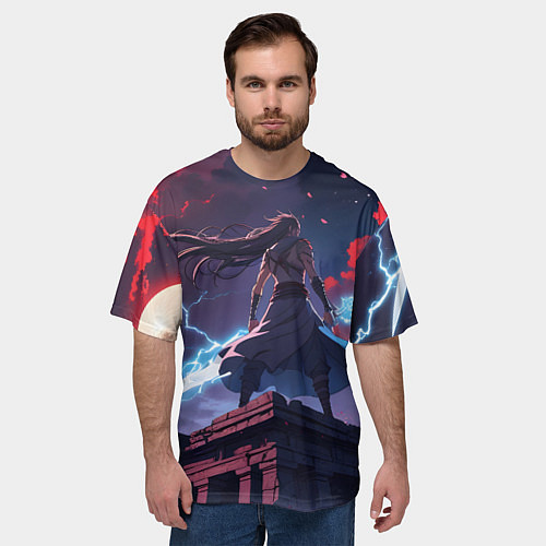 Мужская футболка оверсайз Эпичное аниме / 3D-принт – фото 3