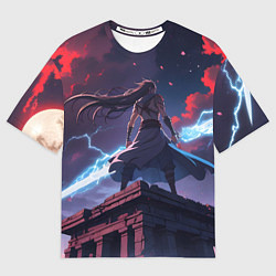 Футболка оверсайз мужская Эпичное аниме, цвет: 3D-принт