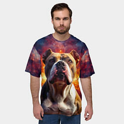 Футболка оверсайз мужская Американский булль в космосе, цвет: 3D-принт — фото 2