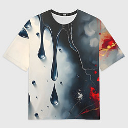 Футболка оверсайз мужская Сюрреалистичная абстракция с каплями, цвет: 3D-принт