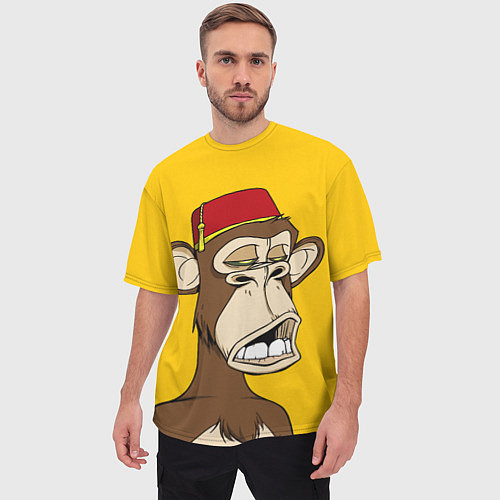 Мужская футболка оверсайз NFT ape monkey / 3D-принт – фото 3