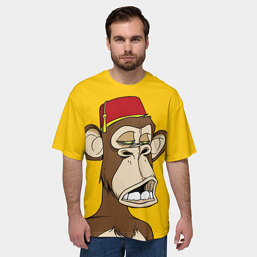 Мужская футболка оверсайз NFT ape monkey / 3D-принт – фото 3