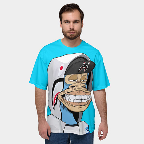 Мужская футболка оверсайз NFT ape in the hood / 3D-принт – фото 3