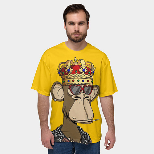 Мужская футболка оверсайз NFT ape king / 3D-принт – фото 3