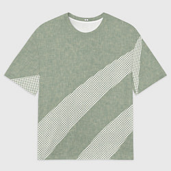 Футболка оверсайз мужская Светлый серо-зелёный абстрактный, цвет: 3D-принт