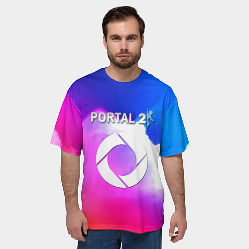 Мужская футболка оверсайз Portal закат / 3D-принт – фото 3