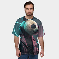 Футболка оверсайз мужская Cyberpunk panda, цвет: 3D-принт — фото 2
