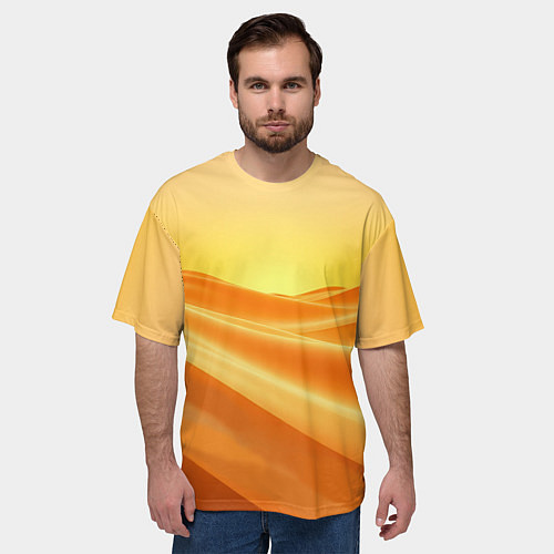 Мужская футболка оверсайз Золотые пески / 3D-принт – фото 3