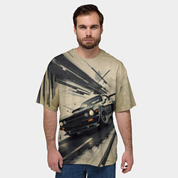 Футболка оверсайз мужская Автомобиль для уличной гонки, цвет: 3D-принт — фото 2