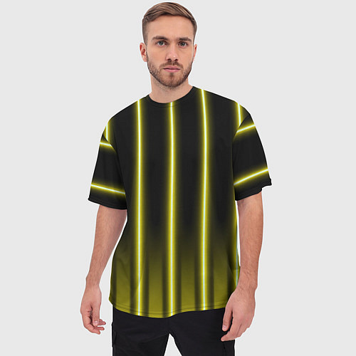 Мужская футболка оверсайз Neon yellow / 3D-принт – фото 3