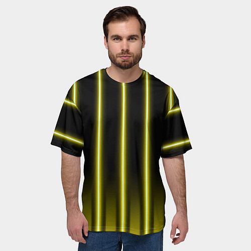 Мужская футболка оверсайз Neon yellow / 3D-принт – фото 3