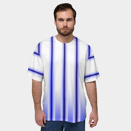 Мужская футболка оверсайз Striped suit / 3D-принт – фото 3
