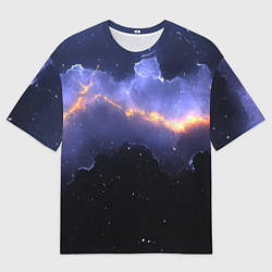 Футболка оверсайз мужская Молния в фиолетовом небе текстура, цвет: 3D-принт