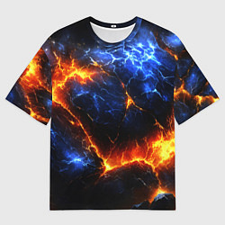 Футболка оверсайз мужская Лада и лед в разломе плит, цвет: 3D-принт