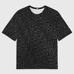 Мужская футболка оверсайз Чёрный текстурный с узором