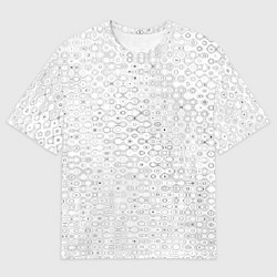 Мужская футболка оверсайз Белый с абстрактным узором