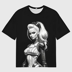 Футболка оверсайз мужская Барби - киберпанк нейроарт, цвет: 3D-принт