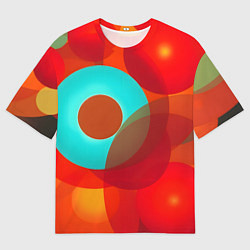 Мужская футболка оверсайз Оптическая абстракция с кругами