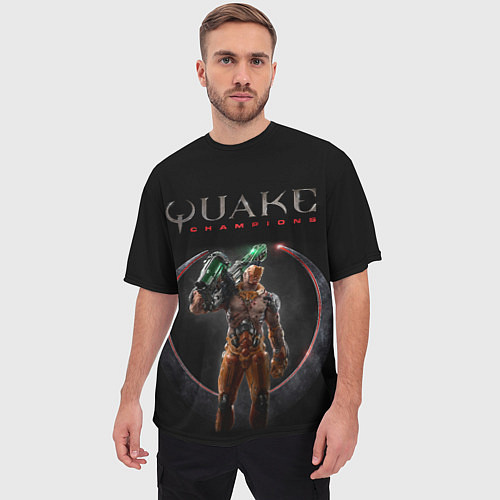 Мужская футболка оверсайз Quake champions - Visor / 3D-принт – фото 3