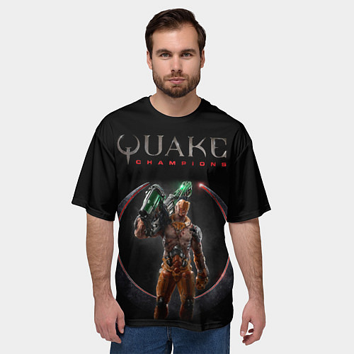 Мужская футболка оверсайз Quake champions - Visor / 3D-принт – фото 3