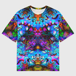 Футболка оверсайз мужская Абстракция стекло узор, цвет: 3D-принт
