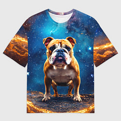 Футболка оверсайз мужская Бульдог в космосе, цвет: 3D-принт