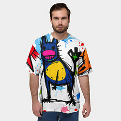 Футболка оверсайз мужская Веселые зверята, цвет: 3D-принт — фото 2