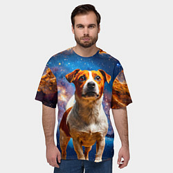 Футболка оверсайз мужская Джек Рассел терьер в космосе, цвет: 3D-принт — фото 2