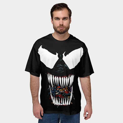 Мужская футболка оверсайз Веном жрет / 3D-принт – фото 3