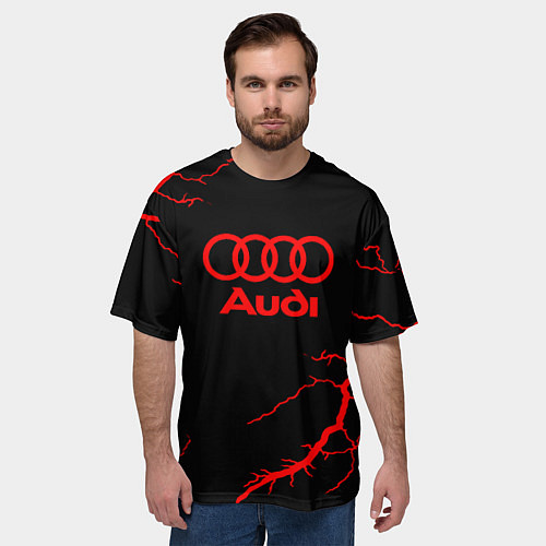 Мужская футболка оверсайз Audi storm / 3D-принт – фото 3