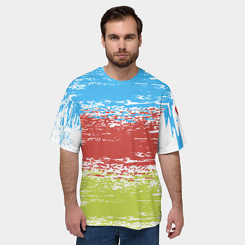 Мужская футболка оверсайз Взмах кистью / 3D-принт – фото 3