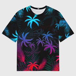 Мужская футболка оверсайз Тропики градиент