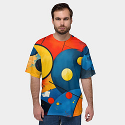 Футболка оверсайз мужская Динамичный красочный паттерн, цвет: 3D-принт — фото 2