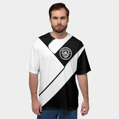 Мужская футболка оверсайз Манчестер Юнайтед геометрия / 3D-принт – фото 3