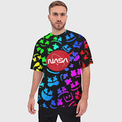 Футболка оверсайз мужская Marshmello x NASA gradient, цвет: 3D-принт — фото 2