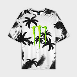 Футболка оверсайз мужская Monster energy пальмы, цвет: 3D-принт