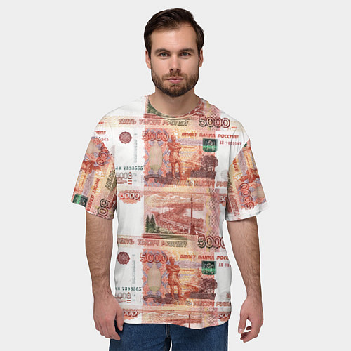 Мужская футболка оверсайз 5 000 рублей / 3D-принт – фото 3