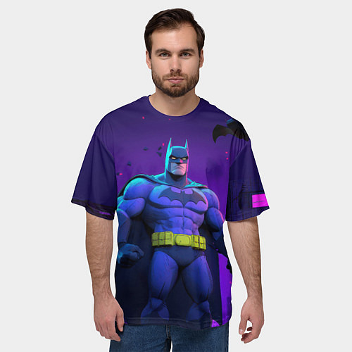 Мужская футболка оверсайз Бэтмен объемная модель / 3D-принт – фото 3