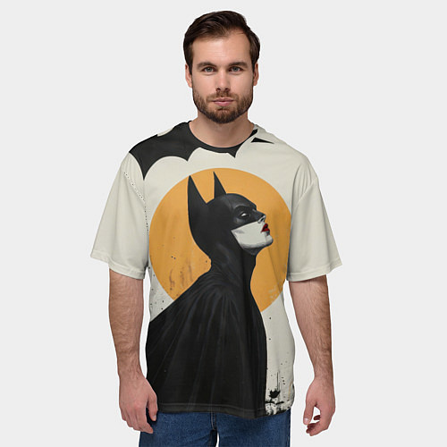 Мужская футболка оверсайз Девушка Бэтмен / 3D-принт – фото 3