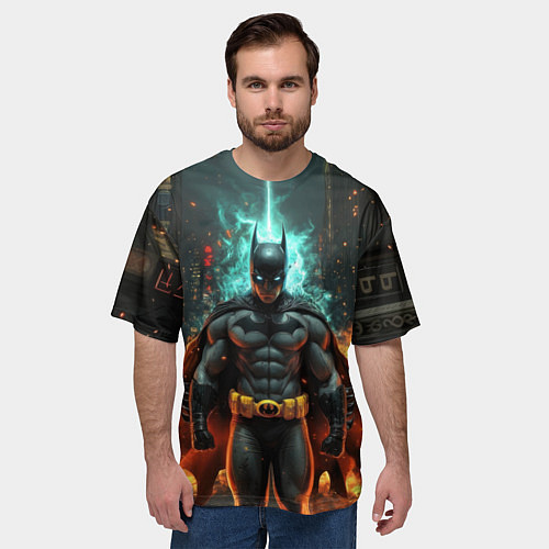 Мужская футболка оверсайз Бэтмен эпик / 3D-принт – фото 3