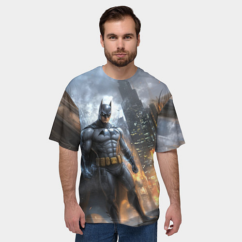 Мужская футболка оверсайз Бэтмен - старый стиль / 3D-принт – фото 3