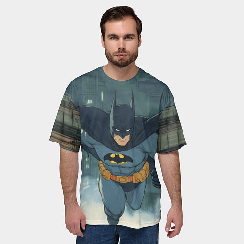 Мужская футболка оверсайз Бэтмен старый стиль / 3D-принт – фото 3