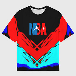 Футболка оверсайз мужская NBA краски геометрия, цвет: 3D-принт